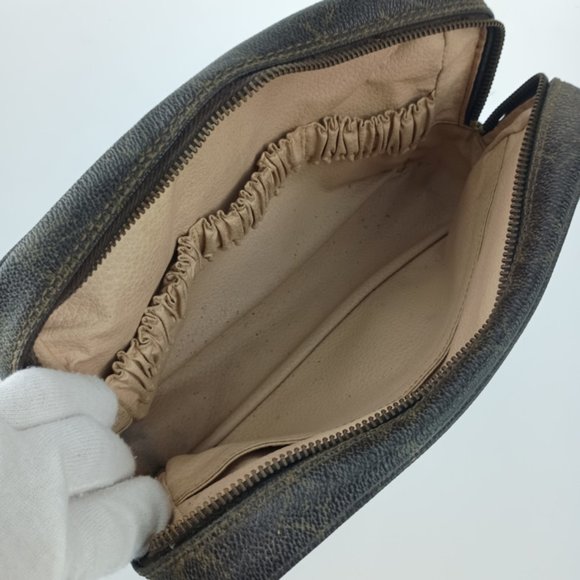 LOUIS VUITTON Monogram Truss Toilette 23 Second Bag M47524 Brown Leather Men'...